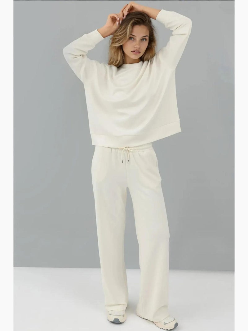 Sweatshirt básica modal touch hiccup Marfim - Kiabi