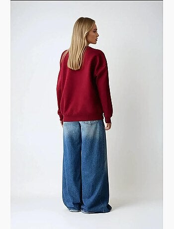 Sweatshirt básica oversized com gola redonda hiccup