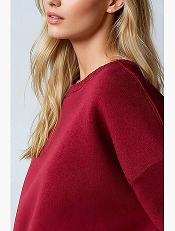 Sweatshirt básica oversized com gola redonda hiccup