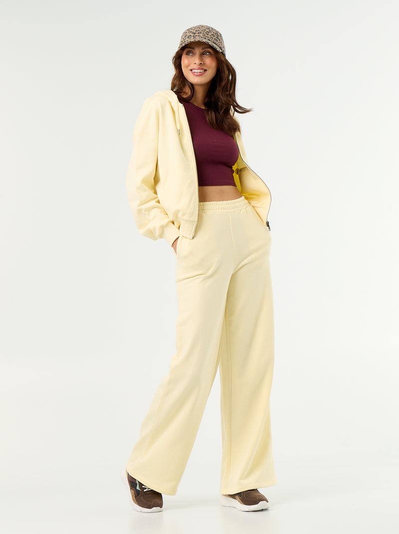 Sweatshirt básico em moletão leve Amarelo - Kiabi