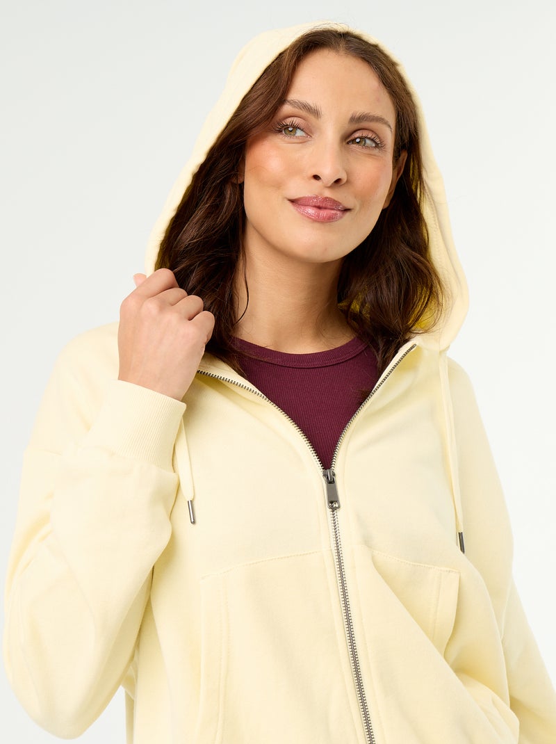 Sweatshirt básico em moletão leve Amarelo - Kiabi