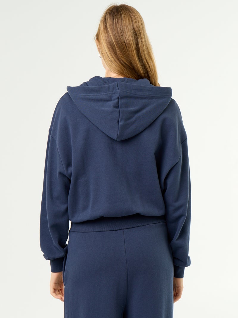 Sweatshirt básico em moletão leve Azul - Kiabi