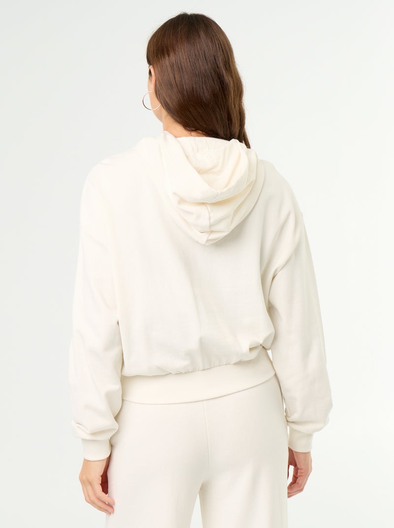 Sweatshirt básico em moletão leve Branco - Kiabi