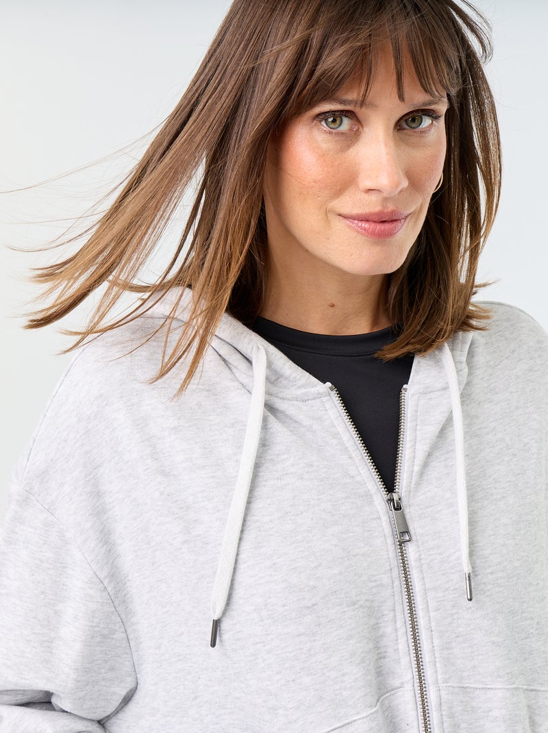 Sweatshirt básico em moletão leve Cinza - Kiabi