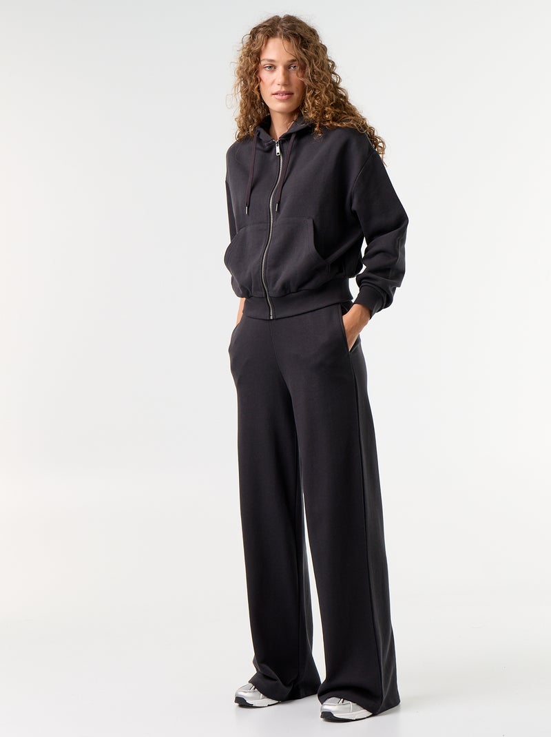 Sweatshirt básico em moletão leve Preto - Kiabi