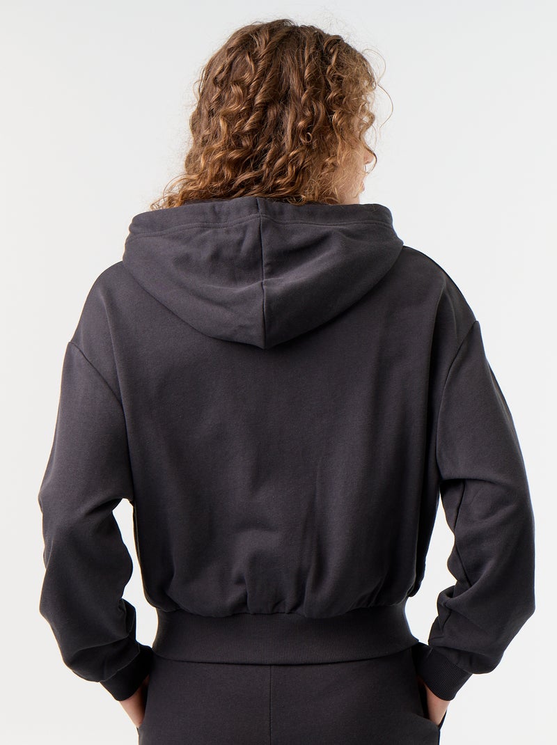 Sweatshirt básico em moletão leve Preto - Kiabi