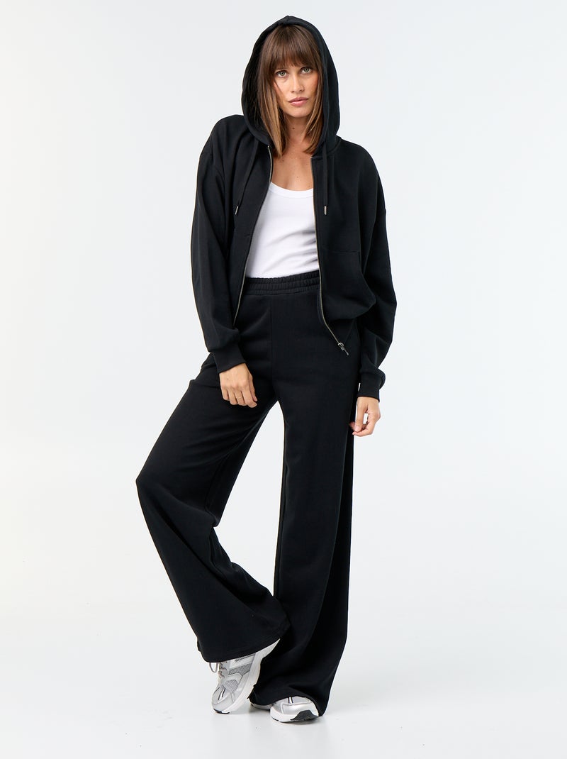 Sweatshirt básico em moletão leve Preto - Kiabi