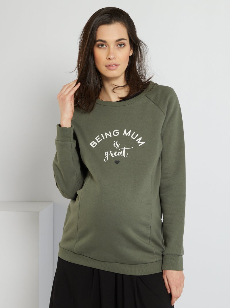 Sweatshirt 'Being mum is great' CAQUI - Kiabi