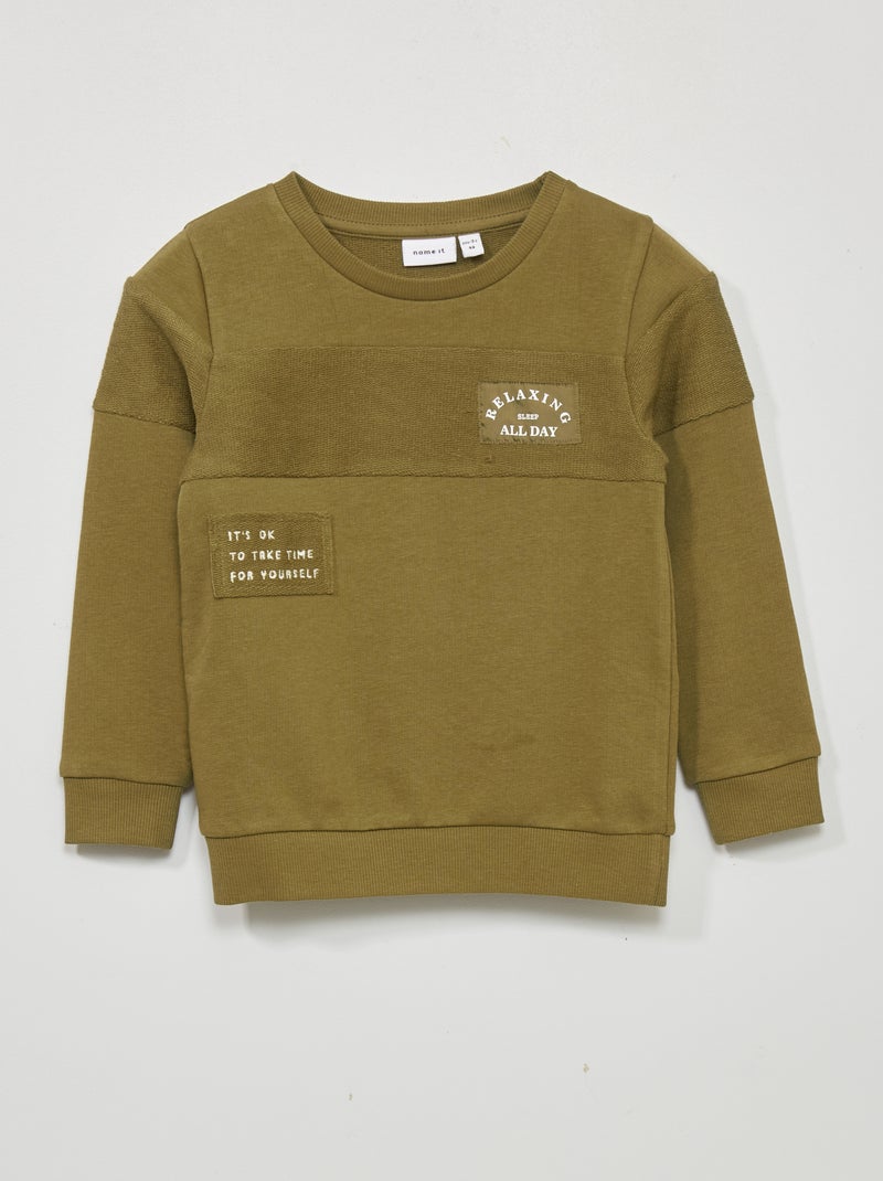 Sweatshirt bi-matéria CAQUI - Kiabi