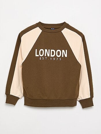 Sweatshirt bicolor com estampado