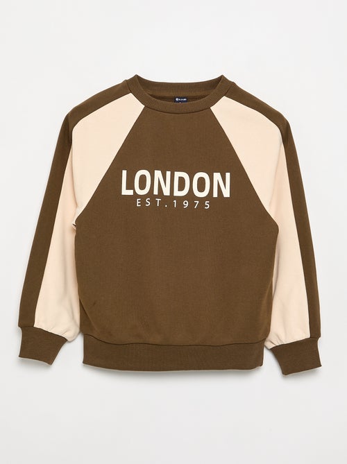 Sweatshirt bicolor com estampado - Kiabi