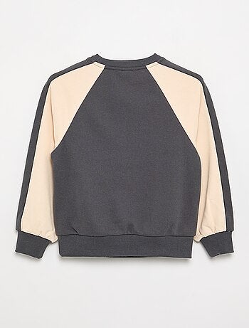 Sweatshirt bicolor com estampado