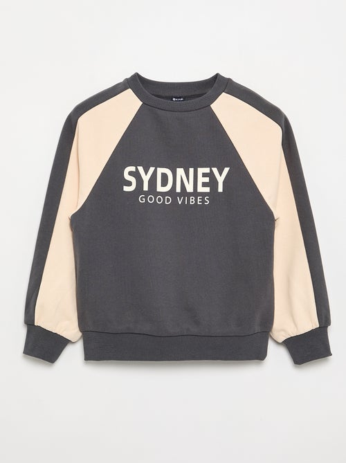 Sweatshirt bicolor com estampado - Kiabi