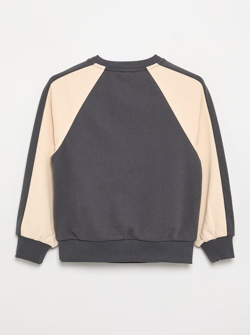 Sweatshirt bicolor com estampado - Kiabi