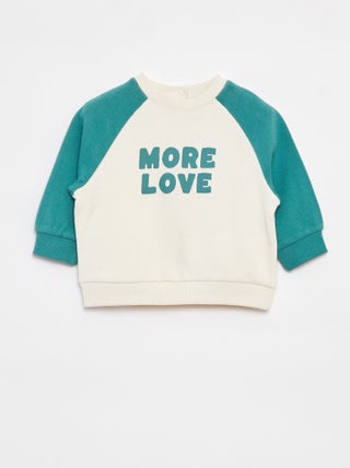 Sweatshirt bicolor com mensagem