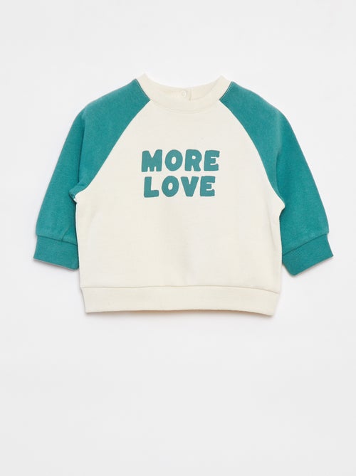 Sweatshirt bicolor com mensagem - Kiabi