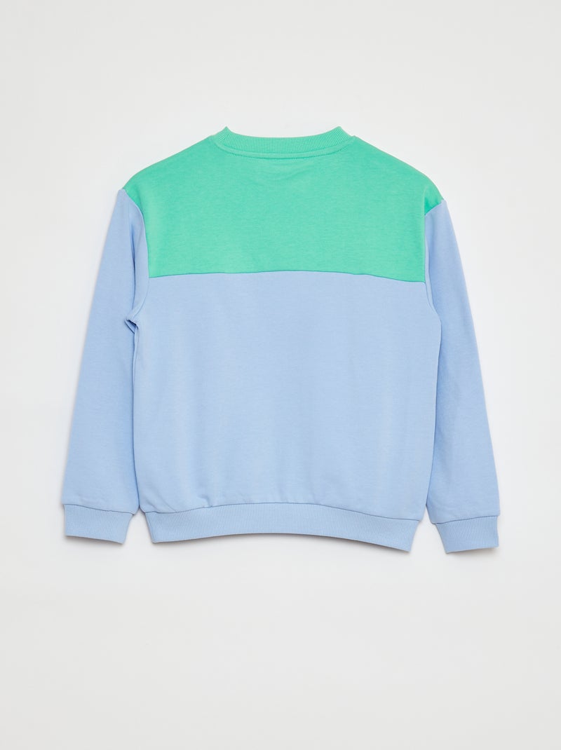 Sweatshirt bicolor de manga comprida AZUL - Kiabi