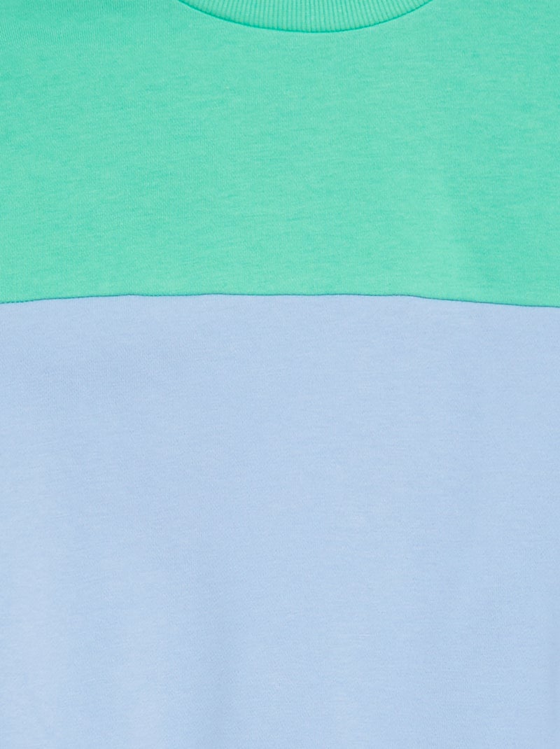 Sweatshirt bicolor de manga comprida AZUL - Kiabi