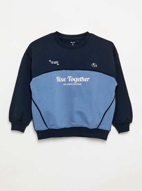 Sweatshirt bicolor de manga comprida - Kiabi