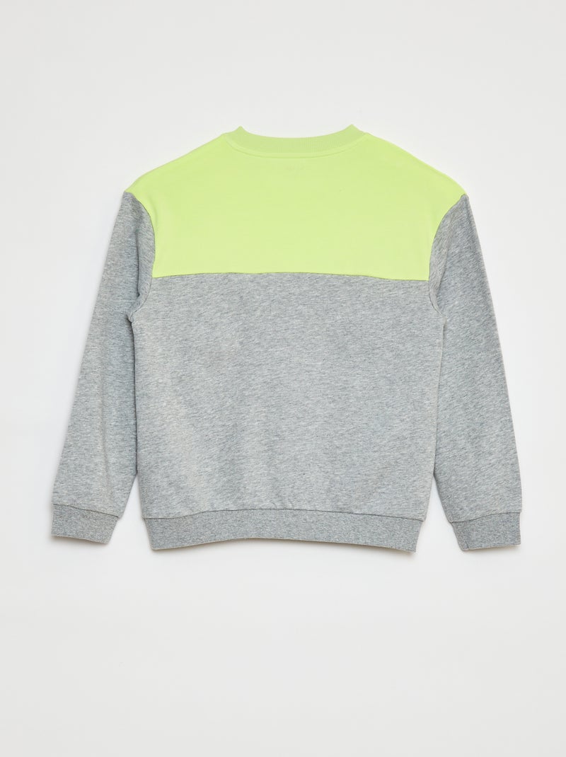 Sweatshirt bicolor de manga comprida CINZA - Kiabi