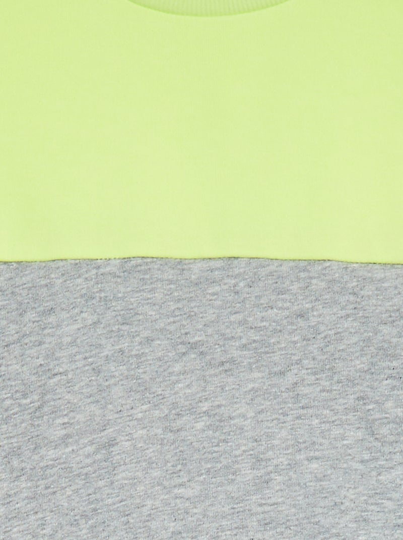 Sweatshirt bicolor de manga comprida CINZA - Kiabi