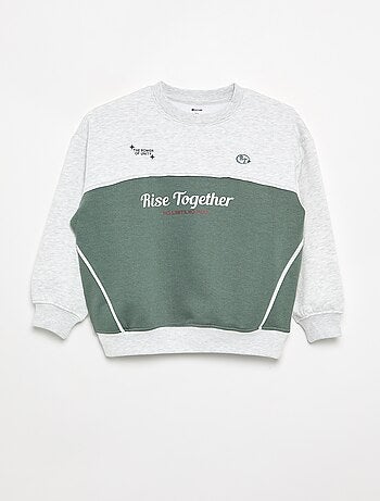 Sweatshirt bicolor de manga comprida