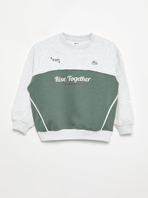 Sweatshirt bicolor de manga comprida - Kiabi