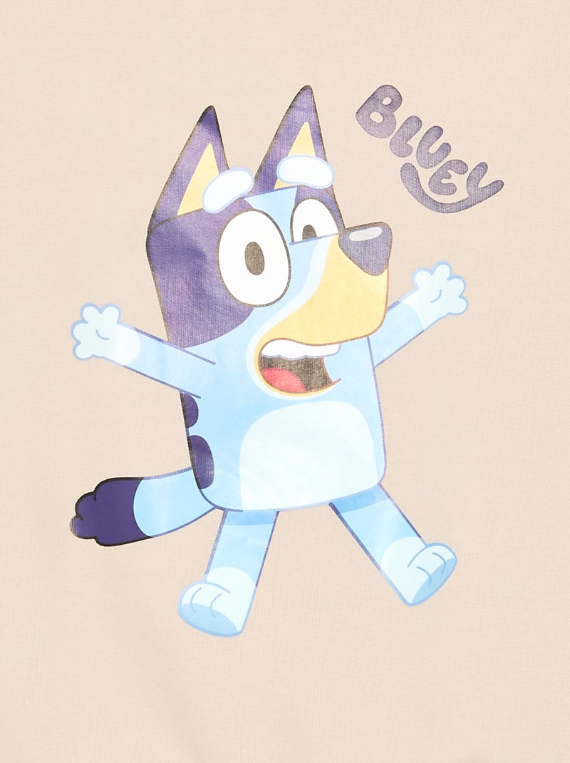 Sweatshirt 'Bluey' com gola contrastante Bege - Kiabi