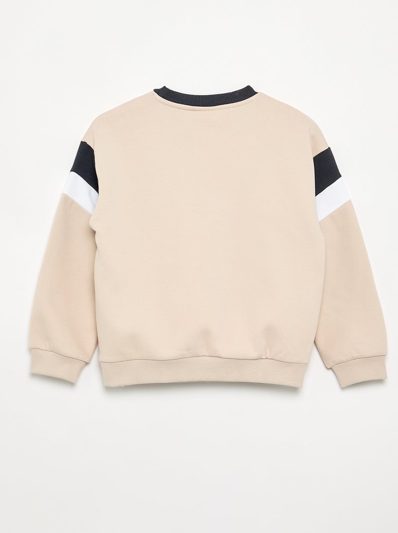 Sweatshirt 'Bluey' com gola contrastante Bege - Kiabi