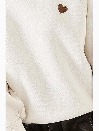 Sweatshirt bordada de gola redonda e manga comprida lucci