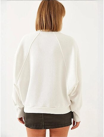 Sweatshirt bordada de gola redonda e manga comprida lucci