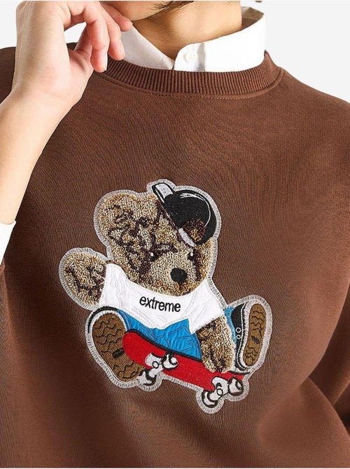 Sweatshirt bordada de gola redonda e manga comprida lucci - Kiabi Sweatshirt bordada de gola redonda e manga comprida lucci - Kiabi