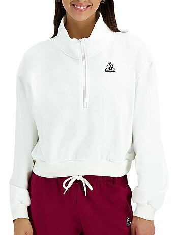 Sweatshirt branco le coq sportif heritage para mulher