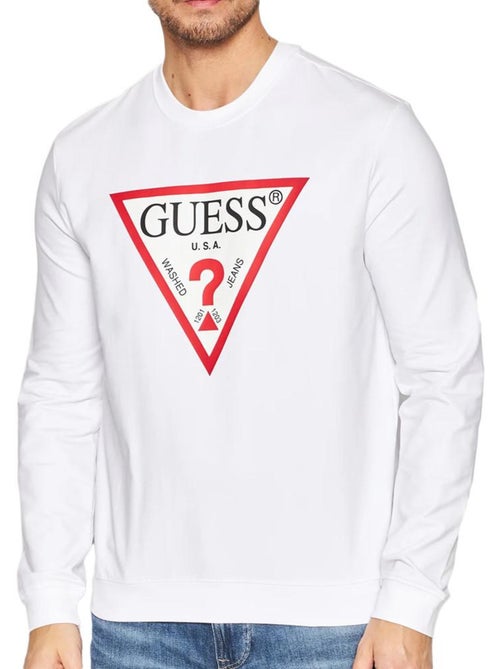 Sweatshirt branco masculino guess com logótipo triângulo - Kiabi Sweatshirt branco masculino guess com logótipo triângulo - Kiabi