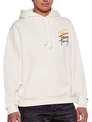 Sweatshirt branco masculino tommy hilfiger dm0dm21372