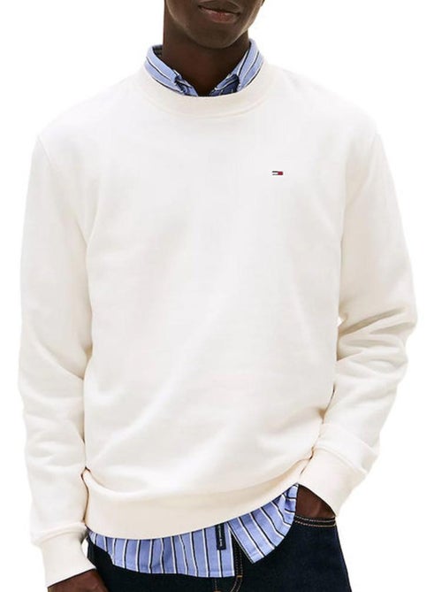 Sweatshirt branco masculino tommy hilfiger reg flag crews - Kiabi Sweatshirt branco masculino tommy hilfiger reg flag crews - Kiabi