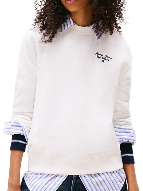 Sweatshirt Branco Tommy Hilfiger para Mulher 21960 - Kiabi Sweatshirt Branco Tommy Hilfiger para Mulher 21960 - Kiabi