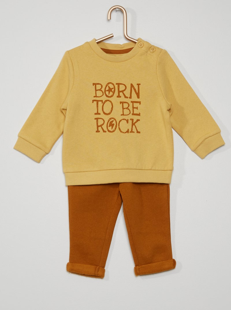 Sweatshirt + calças AMARELO - Kiabi