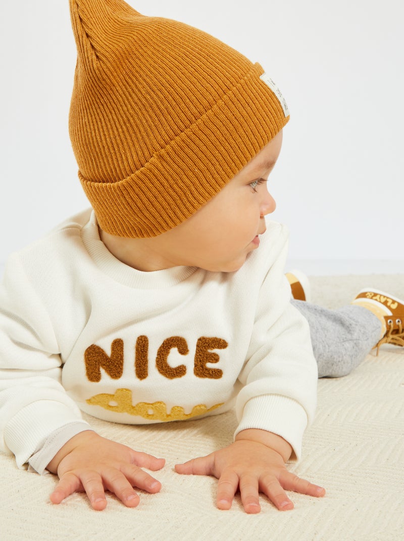 Sweatshirt + Calças de desporto em moletão BRANCO - Kiabi