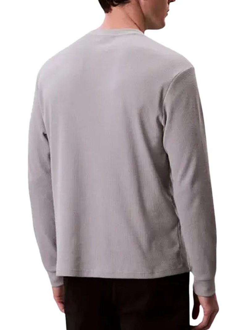 Sweatshirt Calvin Klein Jeans Cinzento para Homem com Emblema Waffle Cinza-prateado - Kiabi