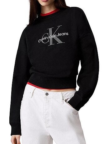 Sweatshirt calvin klein jeans preto para mulher lv047b234g