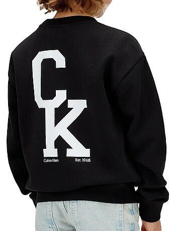 Sweatshirt calvin klein jeans relaxed crewneck preto para rapaz