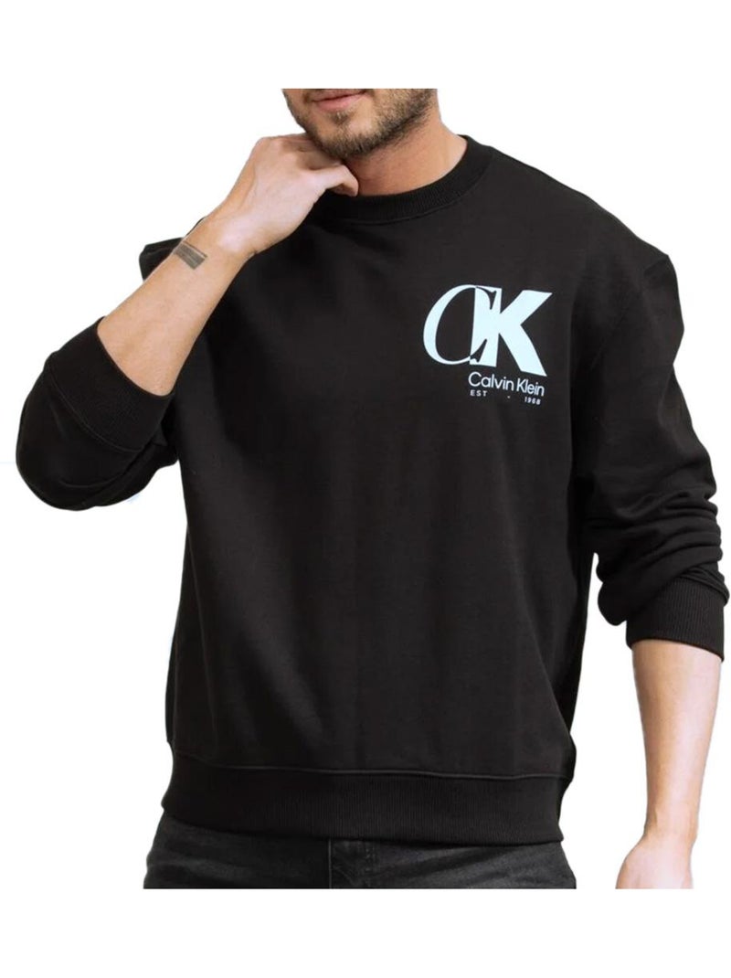 Sweatshirt Calvin Klein Jeans Terry Preto para Homem Preto - Kiabi