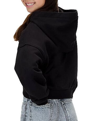 Sweatshirt calvin klein jeans terry preto para menina