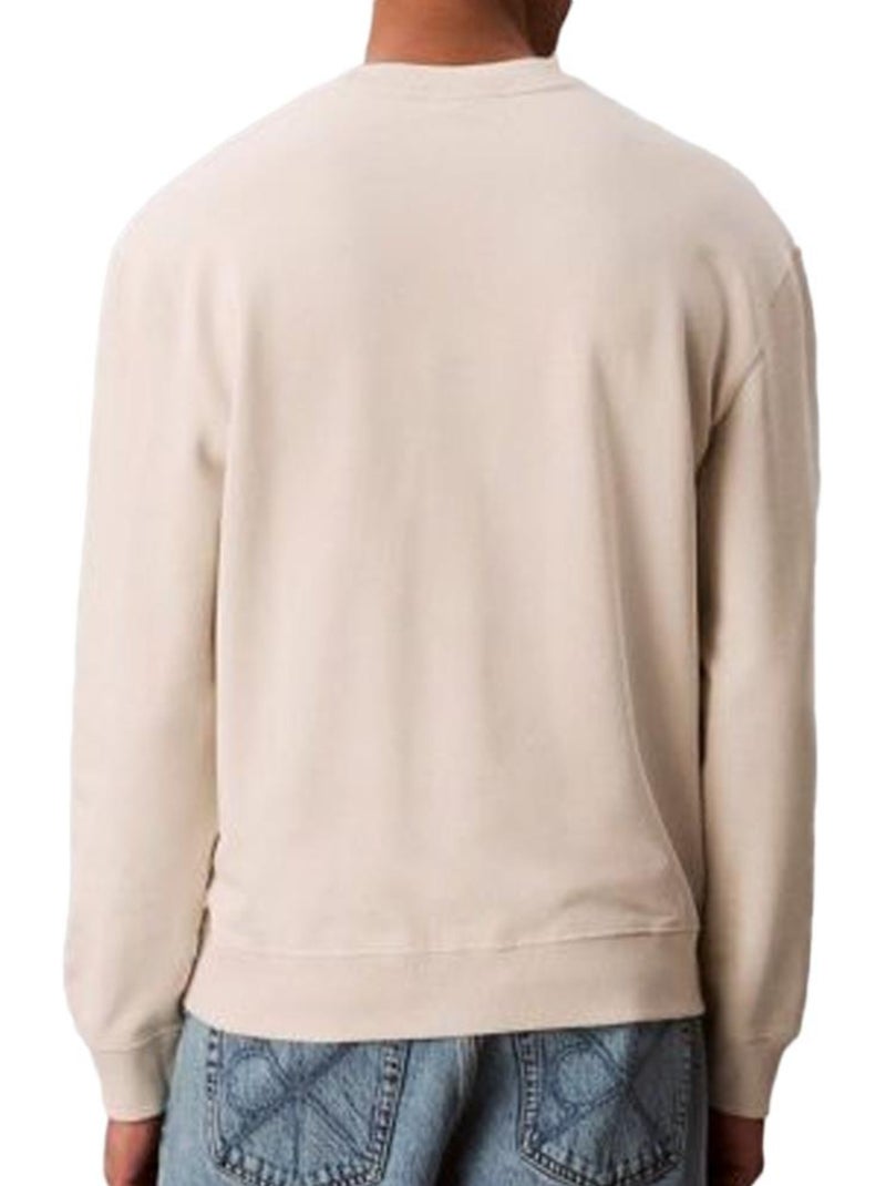 Sweatshirt Calvin Klein Monogram para Homem em Cru Ecru - Kiabi