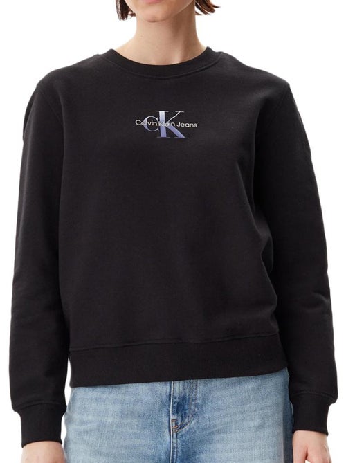 Sweatshirt Calvin Klein Monologo Gradiente Preto para Mulher - Kiabi Sweatshirt Calvin Klein Monologo Gradiente Preto para Mulher - Kiabi