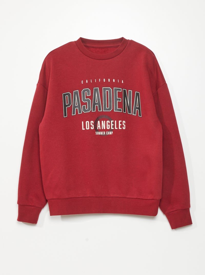 Sweatshirt campus em moletão VERMELHO - Kiabi