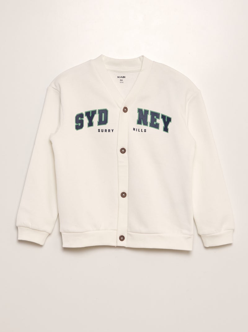 Sweatshirt casaco estilo campus BEGE - Kiabi