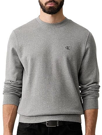 Sweatshirt cinzento de homem calvin klein jeans terry