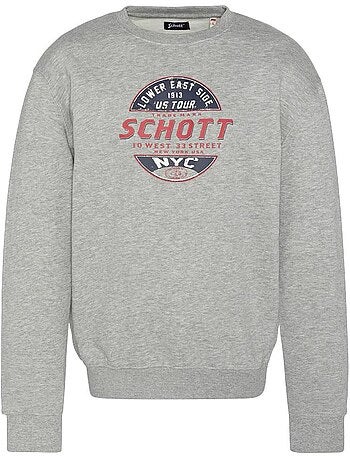 Sweatshirt cinzento masculino schott com estampado